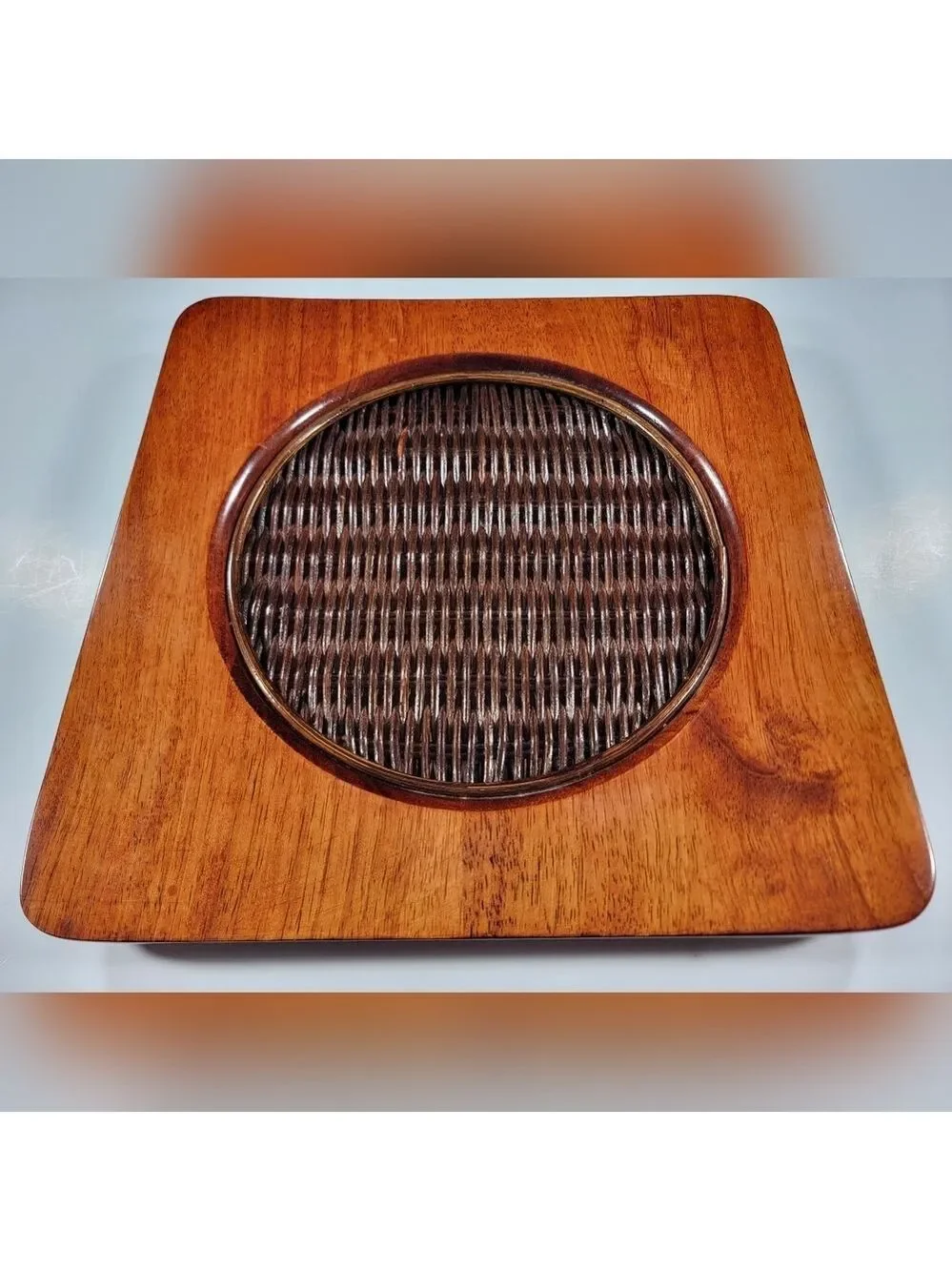 Lenox Riverwood Teak Square Plate Charger Decorative Rustic Cabin Replacement